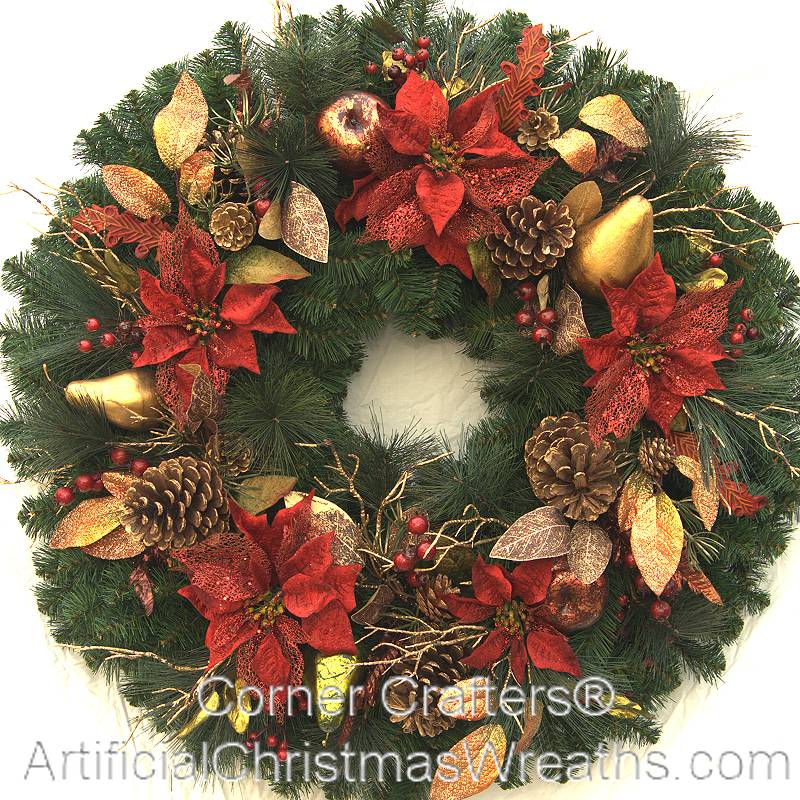 3 FOOT CHRISTMAS ELEGANCE WREATH | ArtificialChristmasWreaths.com