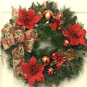 Christmas Poinsettia Accent Wreath