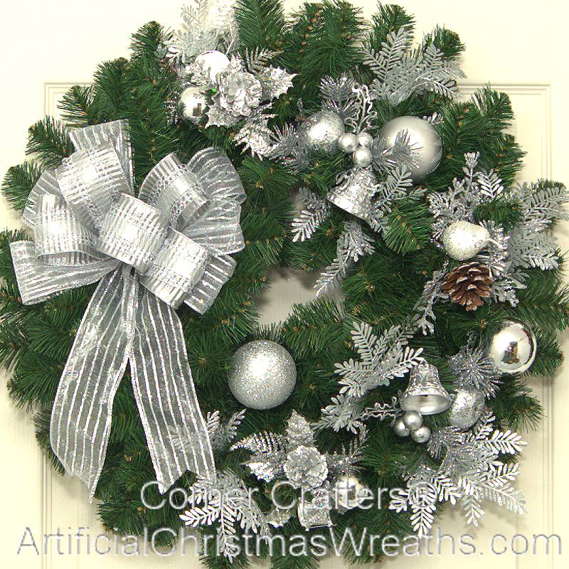 SILVER BELLS CHRISTMAS WREATH | ArtificialChristmasWreaths.com ...