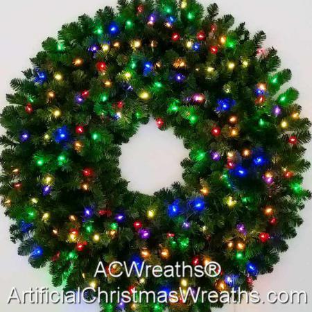 4 FOOT MULTI-COLOR L.E.D. CHRISTMAS WREATH | ArtificialChristmasWreaths ...