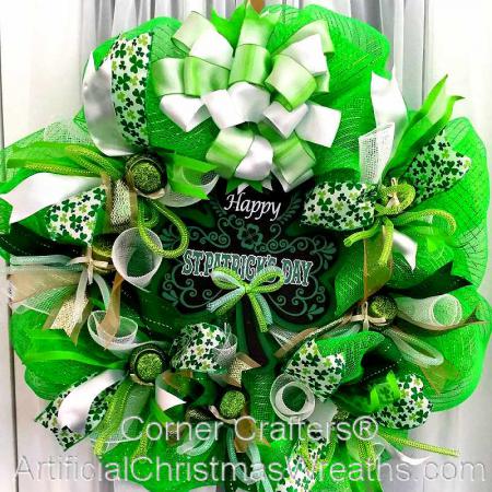 St. Patricks Wreath, Love Wreath, Green Wreath, Green Decor, Home Deco –  Krazy Mazie Kreations