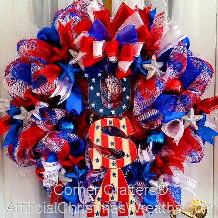 DECO MESH PATRIOTIC WREATH | ArtificialChristmasWreaths.com | ACWreaths ...